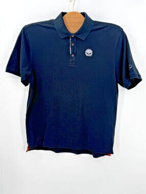 Harley Davidson Men’s Black Polo Shirt Skull Logo Short Sleeve Biker Sz: X-Large